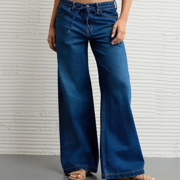 American Eagle Outfitters Denim - Women’s American Eagle Dreamy Drape Strigid Low Rise Ultra Wide-Leg Jeans